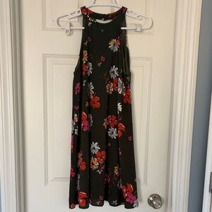 Staccato Black Floral Halter Dress